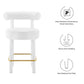 Modway EEI-6384-WHI-GLD Toulouse Performance Velvet Counter Stool White Gold MDY-EEI-6384-WHI-GLD