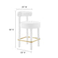 Modway EEI-6384-WHI-GLD Toulouse Performance Velvet Counter Stool White Gold MDY-EEI-6384-WHI-GLD