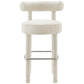 Toulouse Boucle Fabric Bar Stool MDY-EEI-6385-IVO-SLV