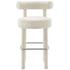 Toulouse Boucle Fabric Bar Stool MDY-EEI-6385-IVO-SLV