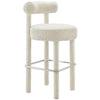 Modway EEI-6385-IVO-SLV Toulouse Boucle Fabric Bar Stool, Ivory Silver