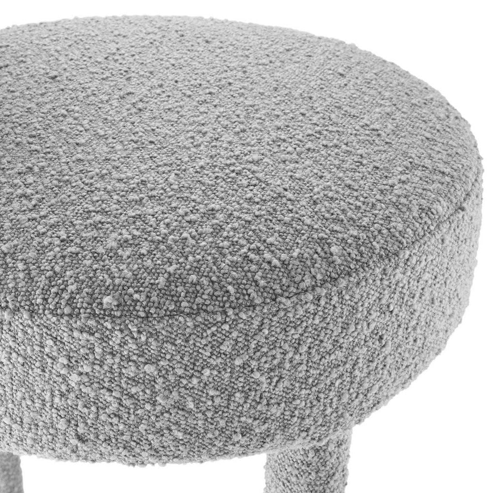 Modway EEI-6385-LGR-SLV Toulouse Boucle Fabric Bar Stool Light Gray Silver MDY-EEI-6385-LGR-SLV