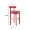 Toulouse Performance Velvet Bar Stool - No Shipping Charges MDY-EEI-6386-BLO-GLD