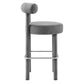 Modway EEI-6386-GRY-SLV Toulouse Performance Velvet Bar Stool Gray Silver MDY-EEI-6386-GRY-SLV