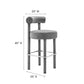 Toulouse Performance Velvet Bar Stool - No Shipping Charges MDY-EEI-6386-GRY-SLV