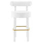 Modway EEI-6386-WHI-GLD Toulouse Performance Velvet Bar Stool White Gold MDY-EEI-6386-WHI-GLD