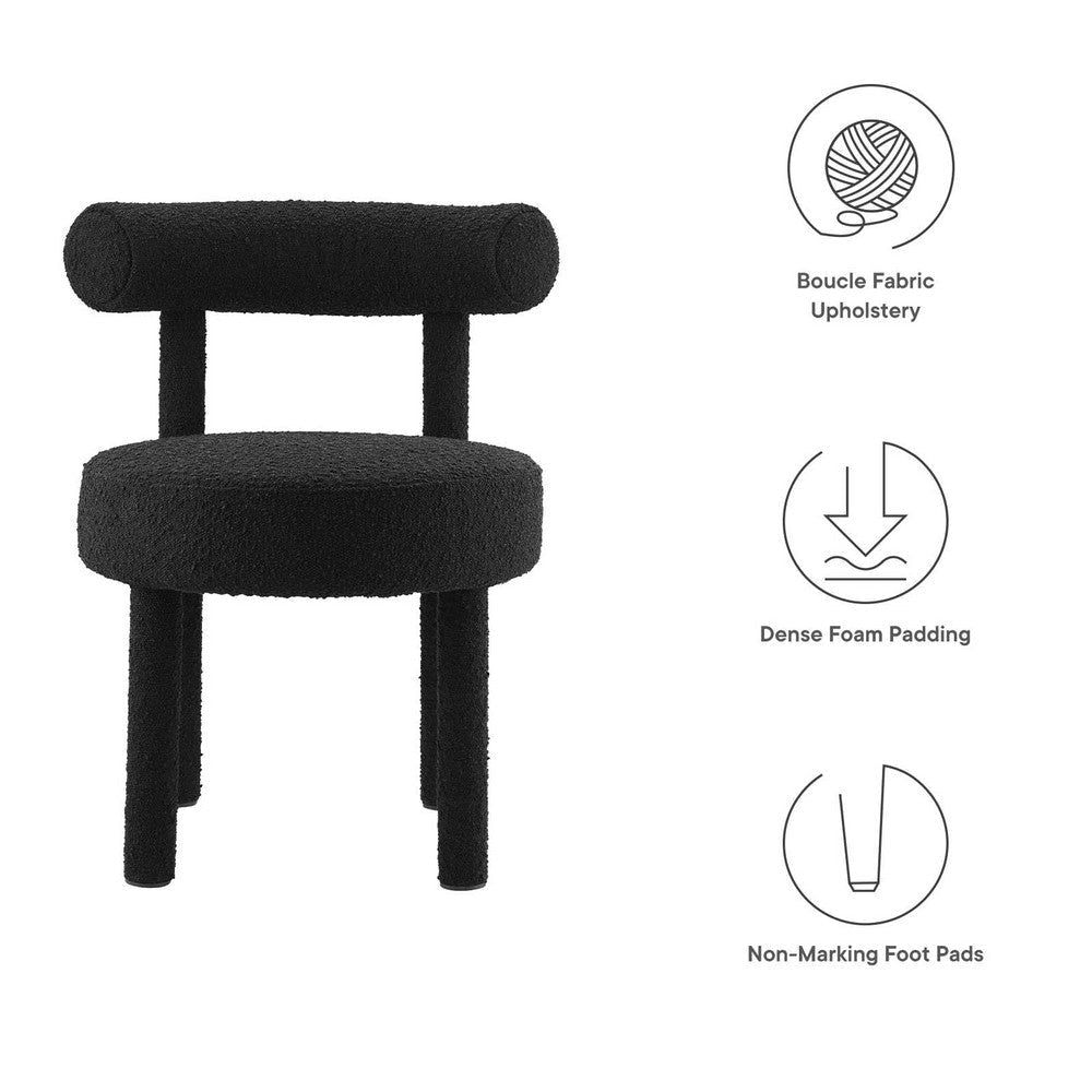 Toulouse Boucle Fabric Dining Chair - No Shipping Charges MDY-EEI-6387-BLK