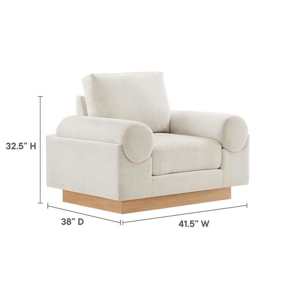 Modway Oasis Upholstered Fabric Armchair Ivory MDY-EEI-6402-IVO