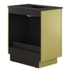 Modway Quantum Modern Bathroom Vanity with Ceramic Sink Basin and Storage Drawer 30’’ Black Gold MDY-EEI-6428-BLK-GLD