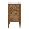 Modway Elysian 24’’ Burl Wood Bathroom Vanity in White Brown with Ceramic Sink Basin MDY-EEI-6440-WHI-BRN