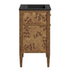 Modway Elysian 24’’ Burl Wood Bathroom Vanity in Black Brown with Ceramic Sink Basin MDY-EEI-6442-BLK-BRN