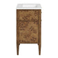 Modway Elysian 30’’ Burl Wood Bathroom Vanity in White Brown with Ceramic Sink Basin MDY-EEI-6444-WHI-BRN