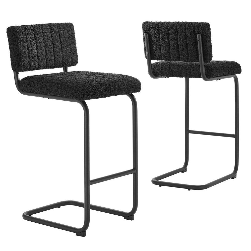 Parity Boucle Counter Stools - Set of 2 - No Shipping Charges MDY-EEI-6471-BLK-BLK