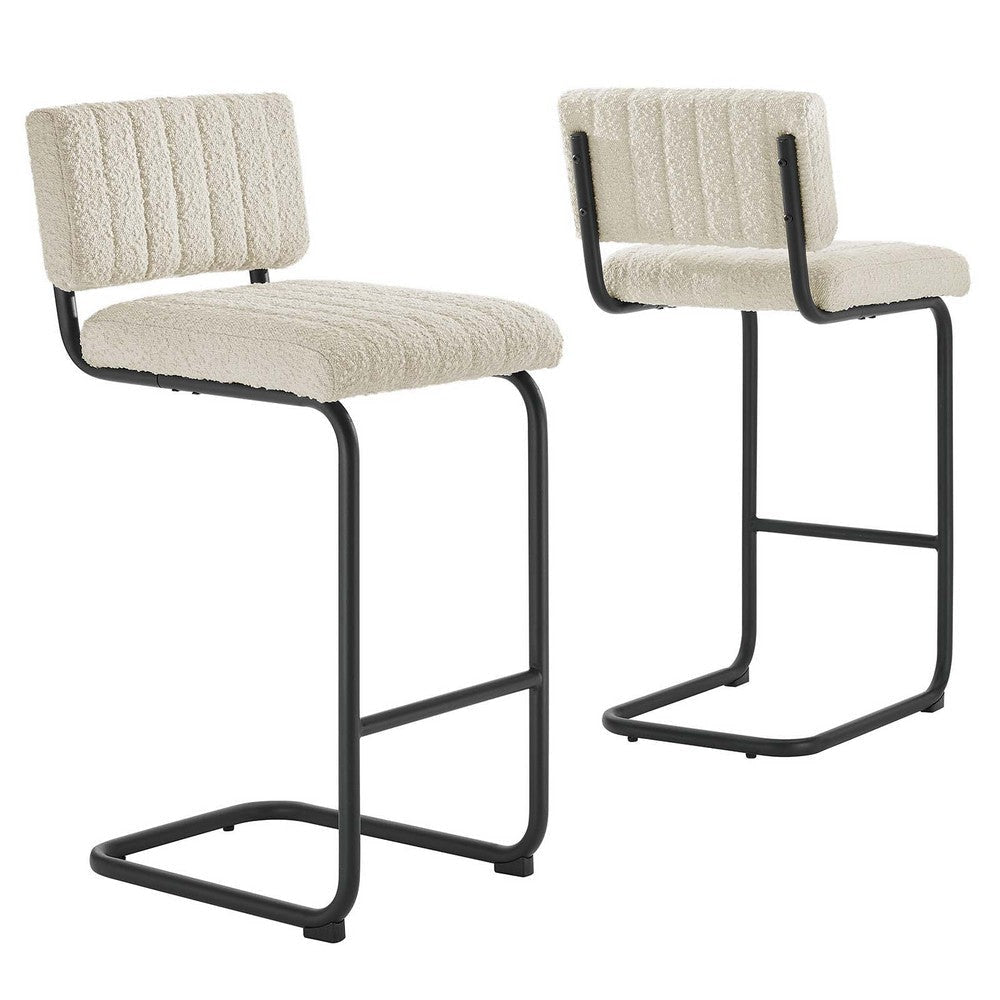 Parity Boucle Counter Stools - Set of 2 - No Shipping Charges MDY-EEI-6471-BLK-BLK