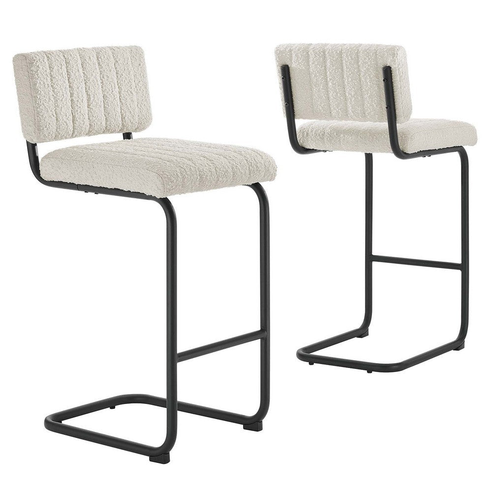 Modway EEI-6471-BLK-IVO Parity Boucle Counter Stools - Set of 2 Black Ivory MDY-EEI-6471-BLK-IVO