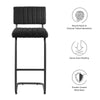 Modway EEI-6473-BLK-BLK Parity Boucle Bar Stools - Set of 2 Black Black MDY-EEI-6473-BLK-BLK