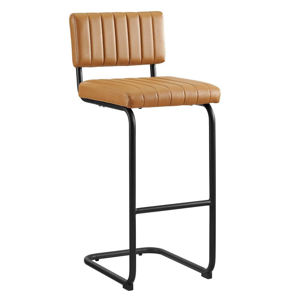 Modway EEI-6474-BLK-TAN Parity Vegan Leather Bar Stools - Set of 2, Black Tan