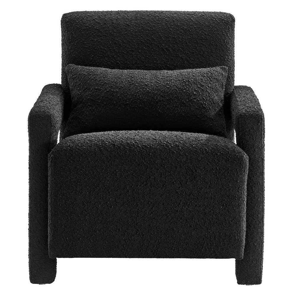 Mirage Boucle Upholstered Armchair - No Shipping Charges MDY-EEI-6475-BLK