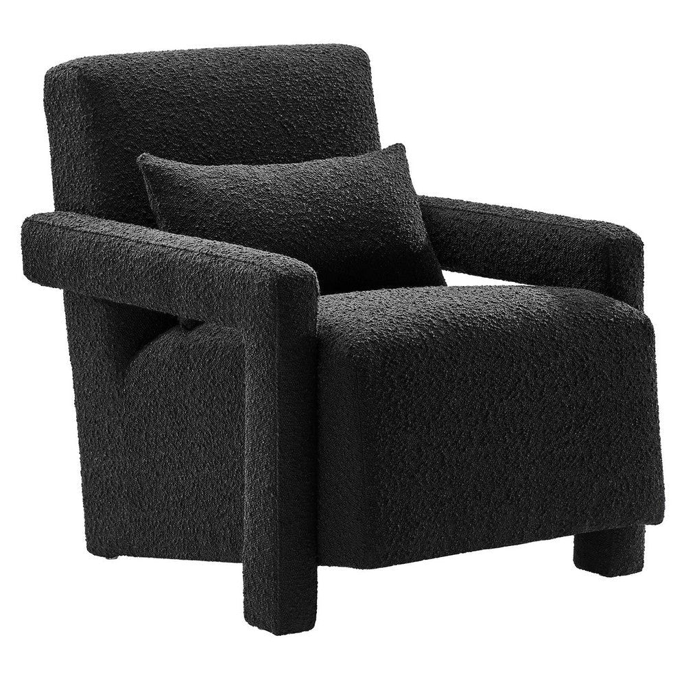 Mirage Boucle Upholstered Armchair - No Shipping Charges MDY-EEI-6475-BLK