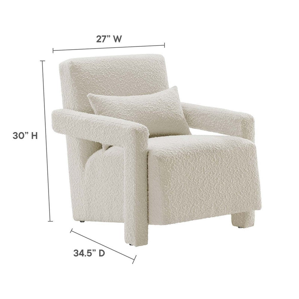 Mirage Boucle Upholstered Armchair - No Shipping Charges MDY-EEI-6475-IVO