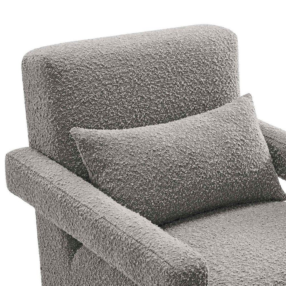 Modway Mirage Boucle Upholstered Living Room Accent Armchair in Light Gray MDY-EEI-6475-LGR