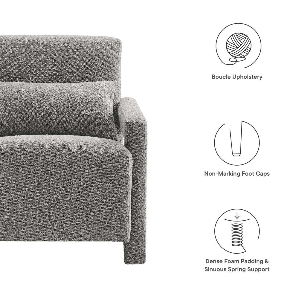 Modway Mirage Boucle Upholstered Living Room Accent Armchair in Light Gray MDY-EEI-6475-LGR