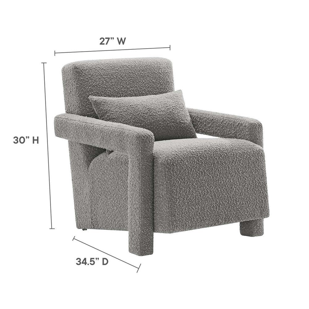 Mirage Boucle Upholstered Armchair - No Shipping Charges MDY-EEI-6475-IVO