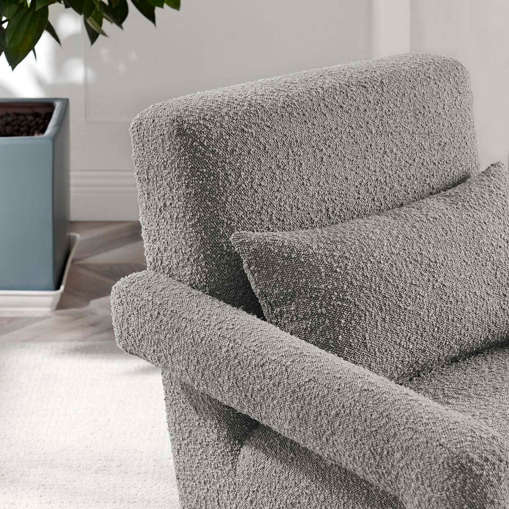 Modway Mirage Boucle Upholstered Living Room Accent Armchair in Light Gray MDY-EEI-6475-LGR