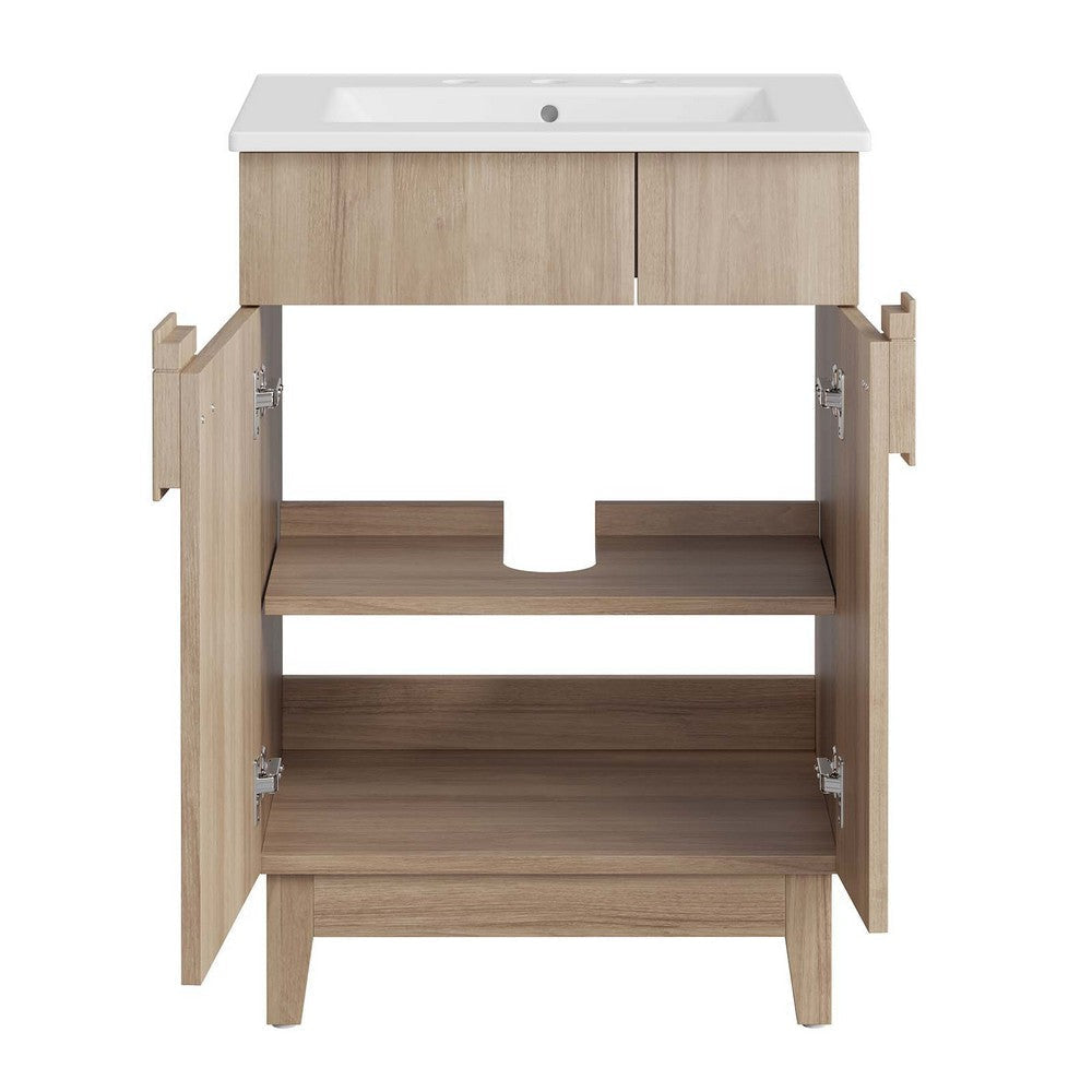 Modway Miles Vanity 24 Inch White Oak MDY-EEI-6482-WHI-OAK