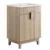 Modway Miles Vanity, 24 Inch, White Oak