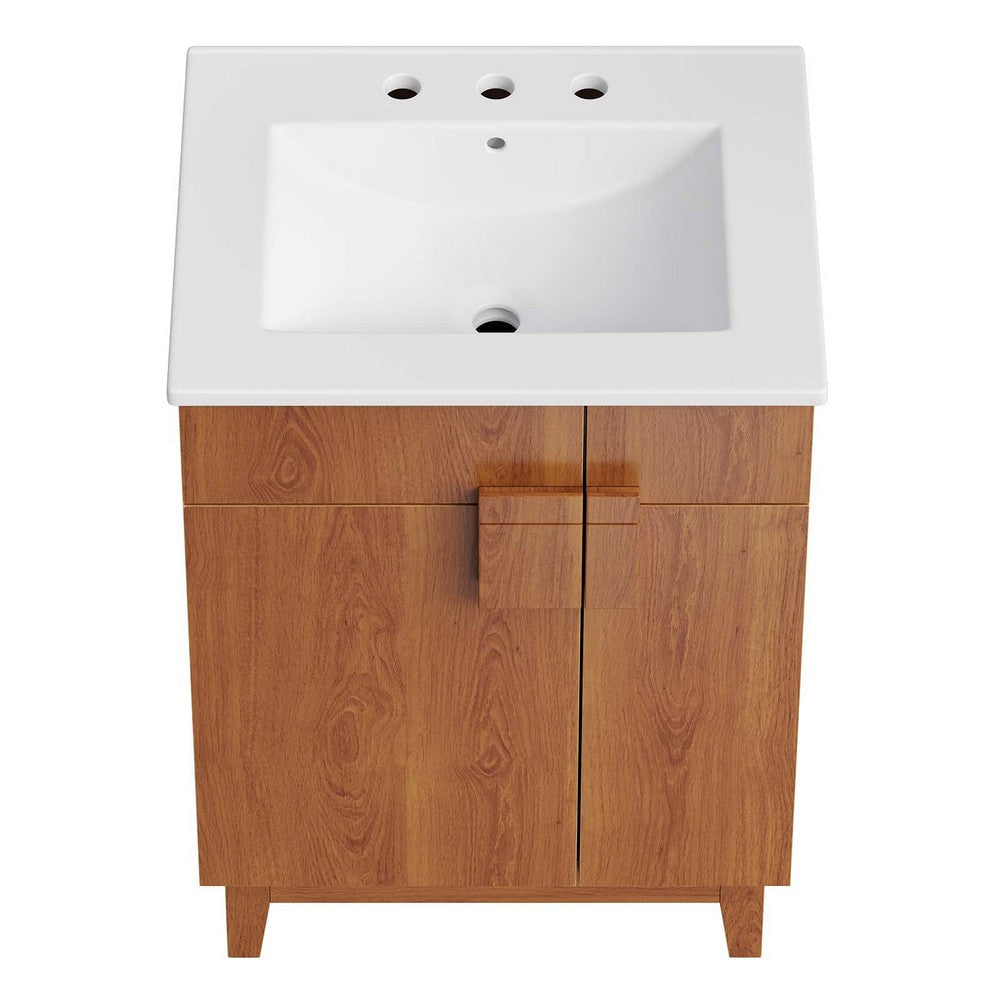 Modway Miles Vanity 24 Inch White Walnut MDY-EEI-6482-WHI-WAL