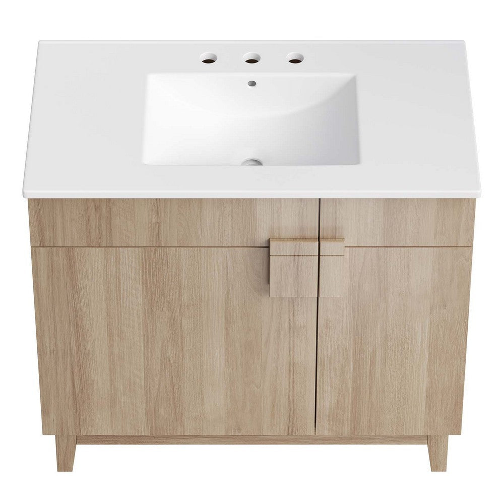 Modway Miles Vanity 36 Inch White Oak MDY-EEI-6484-WHI-OAK