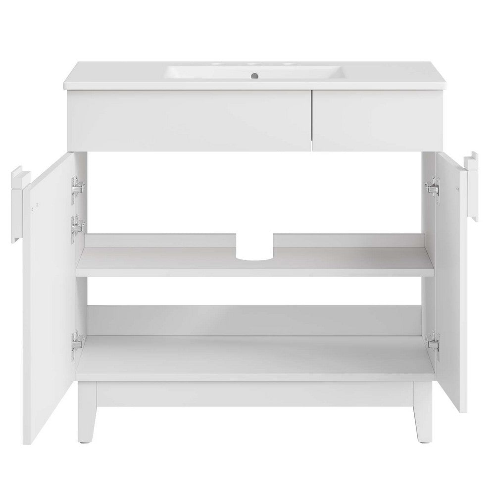 Modway Miles Vanity 36 Inch White White MDY-EEI-6484-WHI-WHI