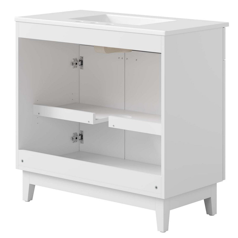 Modway Miles Vanity 36 Inch White White MDY-EEI-6484-WHI-WHI