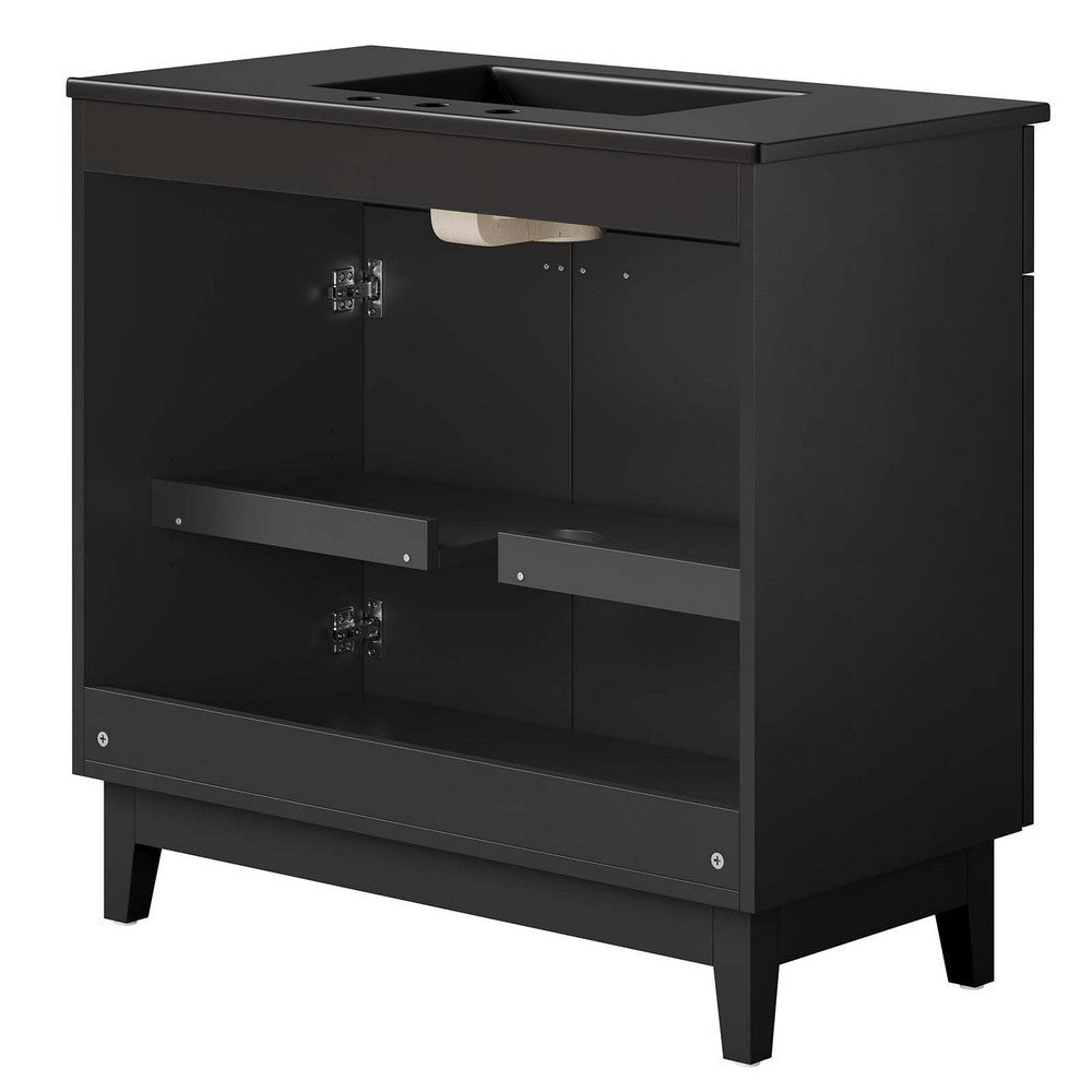 Modway Miles Vanity 36 Inch Black Black MDY-EEI-6485-BLK-BLK