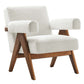 Modway Lyra Living Room Modern Accent Lounge Chair with Boucle Fabric in Ivory