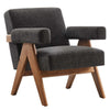 Modway Lyra Living Room Modern Accent Lounge Chair with Heathered Dark Gray Fabric