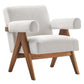 Modway Lyra Living Room Modern Accent Lounge Chair with Heathered Ivory Fabric