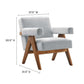 Modway Lyra Living Room Modern Accent Lounge Chair with Heathered Light Gray Fabric MDY-EEI-6503-HLG