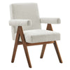 Modway Lyra Dining Room Chair with Boucle Fabric in Ivory-Set of 2 MDY-EEI-6506-IVO