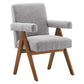 Modway Lyra Dining Room Chair with Boucle Fabric in Light Gray-Set of 2 MDY-EEI-6506-LGR