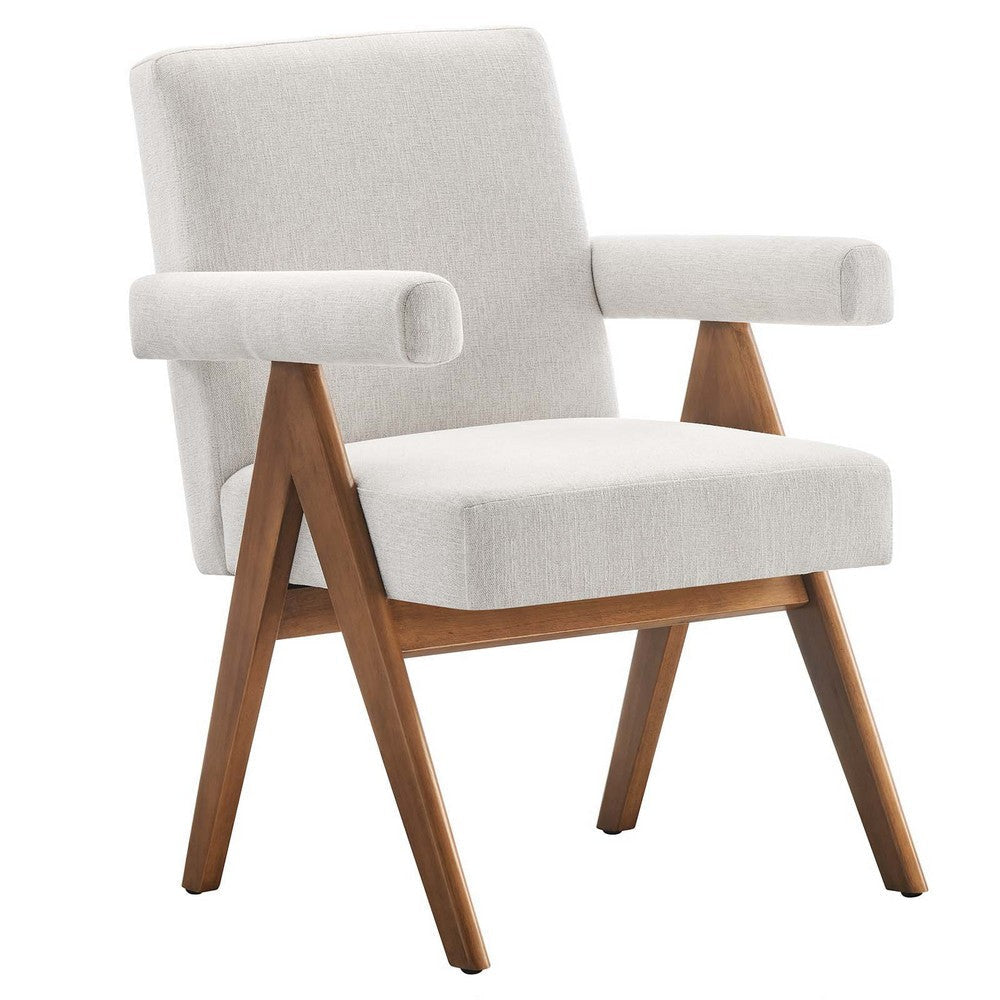 Modway Lyra Dining Room Chair with Heathered Woven Ivory Fabric-Set of 2 MDY-EEI-6507-HEI