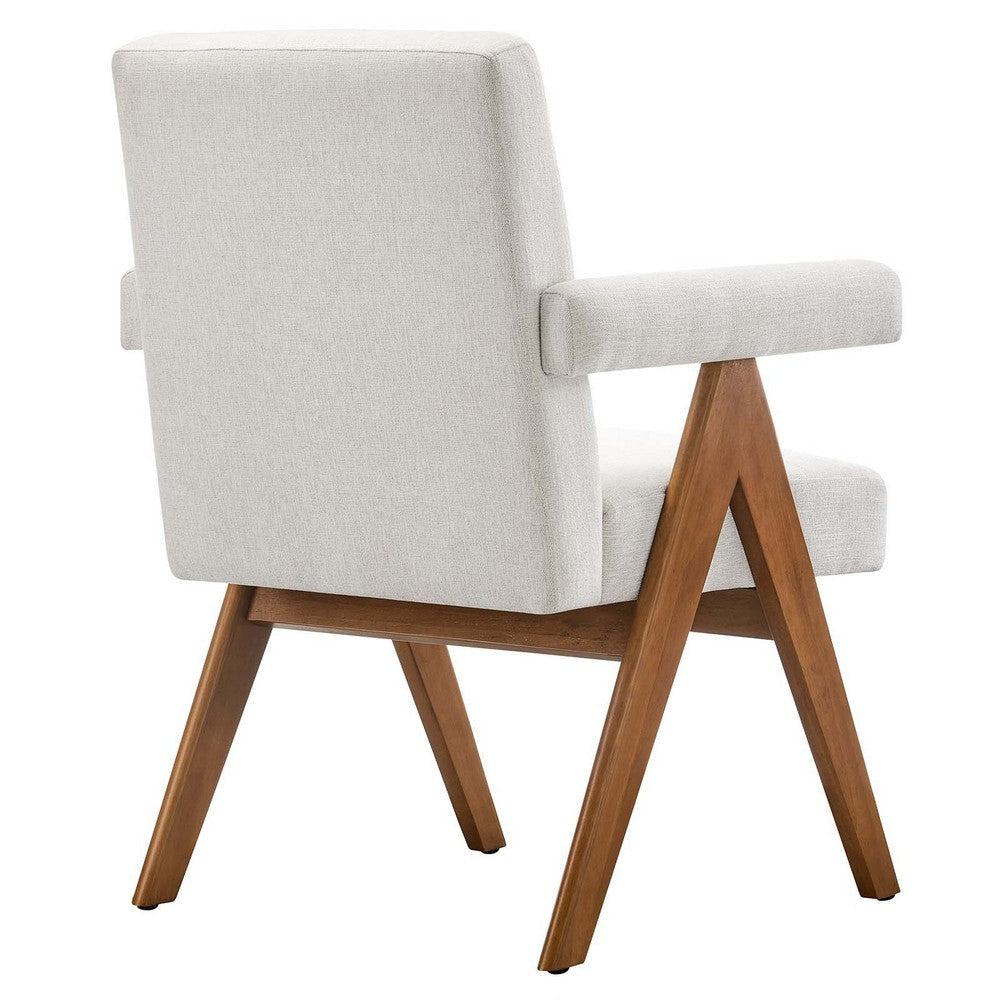 Modway Lyra Dining Room Chair with Heathered Woven Ivory Fabric-Set of 2 MDY-EEI-6507-HEI