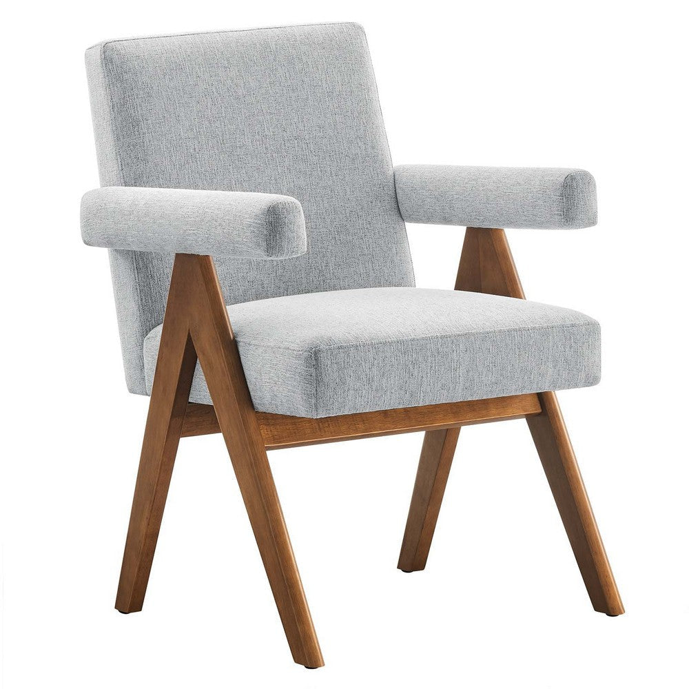 Modway Lyra Dining Room Chair with Heathered Woven Light Gray Fabric-Set of 2 MDY-EEI-6507-HLG