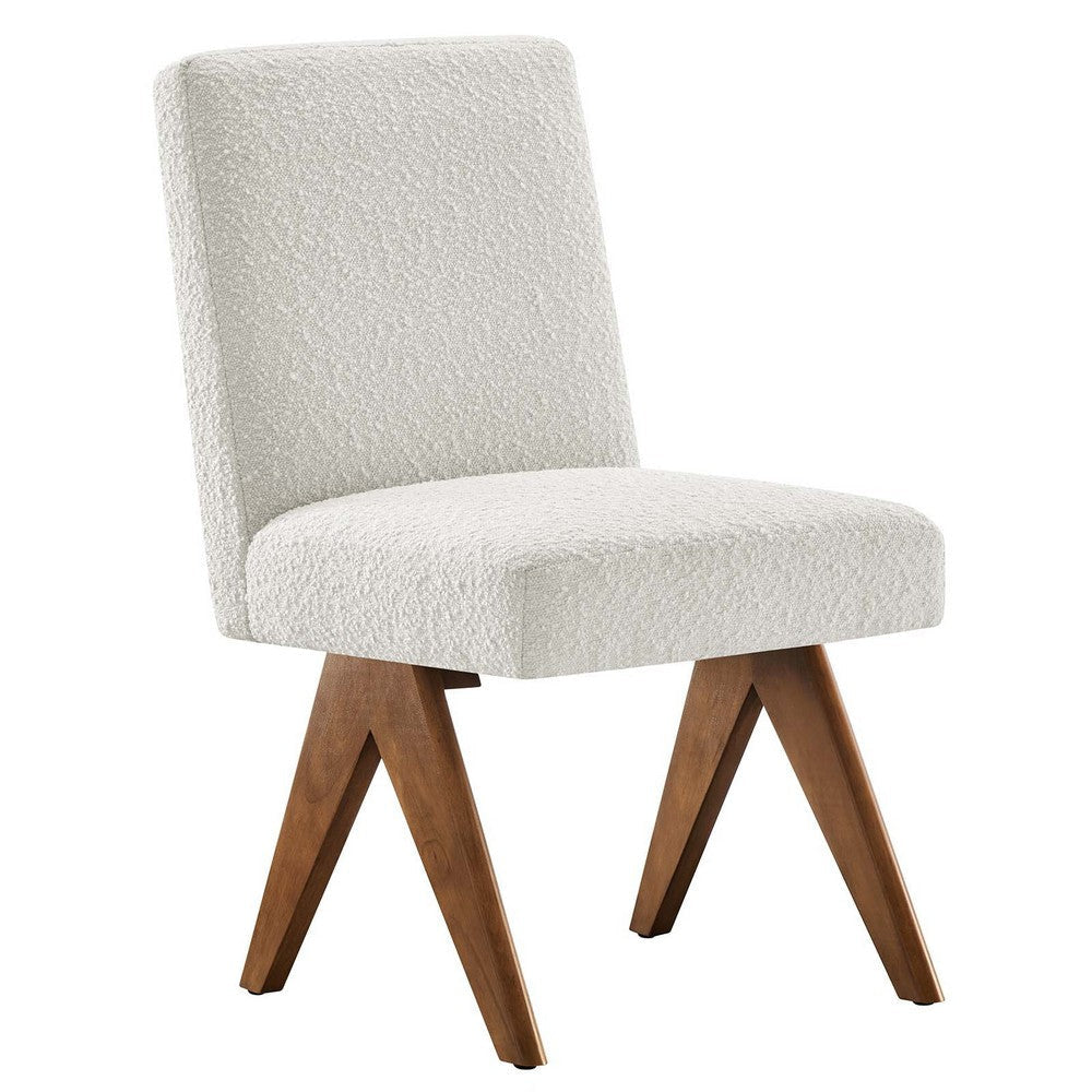 Modway Lyra Dining Room Side Chair in Boucle Upholstery in Ivory-Set of 2 MDY-EEI-6508-IVO