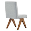 Modway Lyra Dining Room Side Chair with Heathered Woven Set of 2 Light Gray Fabric MDY-EEI-6509-HLG