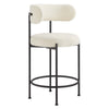 Modway EEI-6518-IVO-BLK Albie Boucle Fabric Counter Stools - Set of 2 Ivory Black MDY-EEI-6518-IVO-BLK