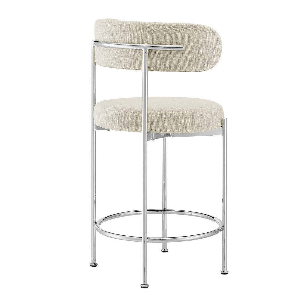 Albie Fabric Counter Stools - Set of 2 - No Shipping Charges MDY-EEI-6519-BEI-SLV