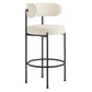 Modway EEI-6520-IVO-BLK Albie Boucle Fabric Bar Stools - Set of 2 Ivory Black MDY-EEI-6520-IVO-BLK