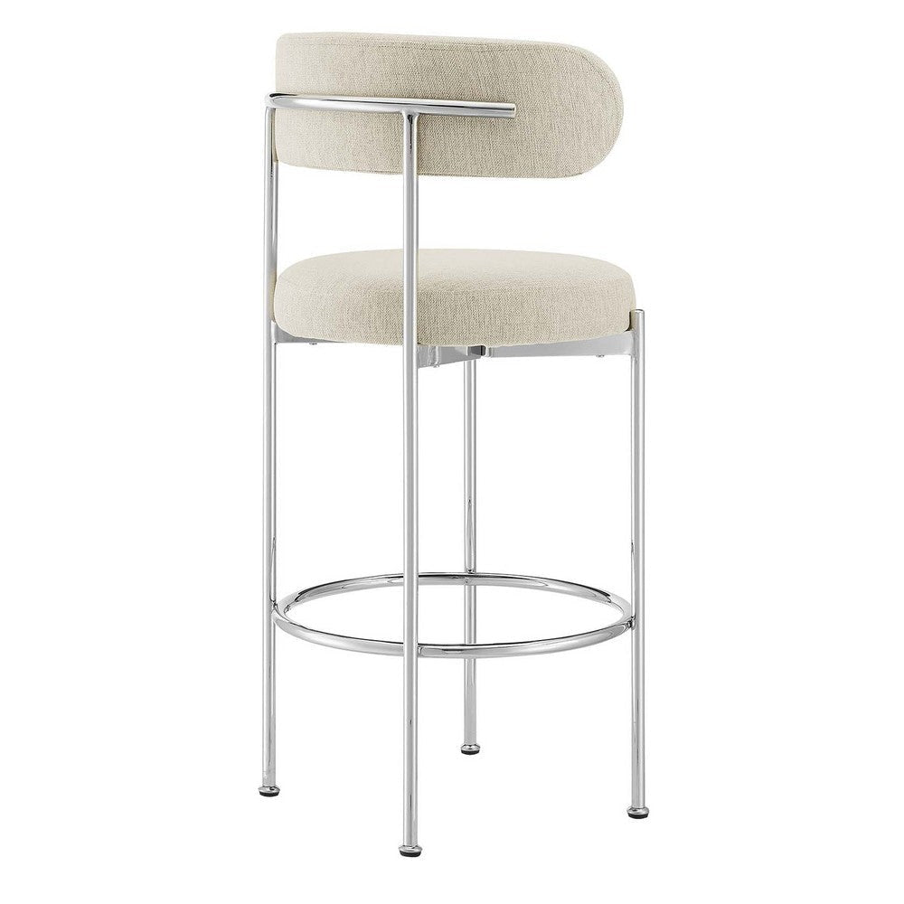 Albie Fabric Bar Stools - Set of 2 - No Shipping Charges MDY-EEI-6521-BEI-SLV